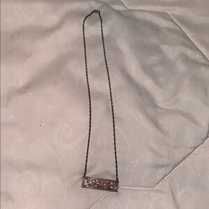 Sterling Silver Tooled Bar Necklace